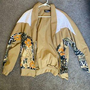 SILVER THREADS western lightweight, half zip up bomber jacket womens medium